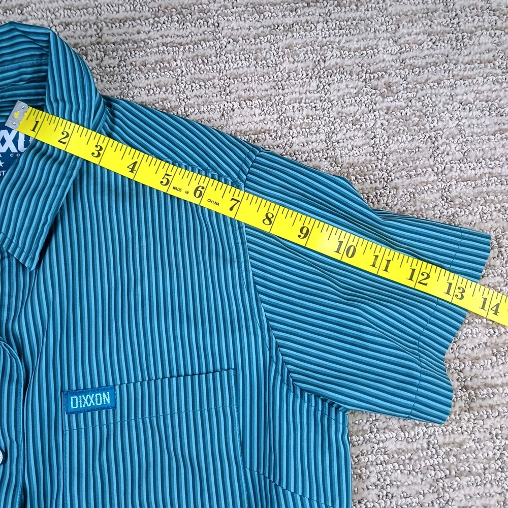 Dixxon Flannel Co The Benny Triple Stripe Women Small Teal Green Workwear Shirt - Picture 5 of 9